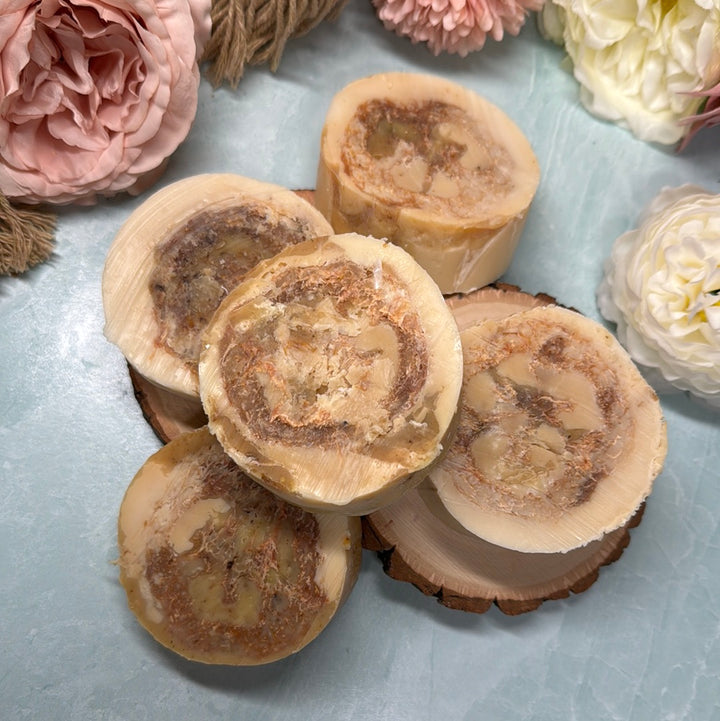 Turmeric Calendula Sage & Vetiver Loofah Round Shea Butter Artisan Soap