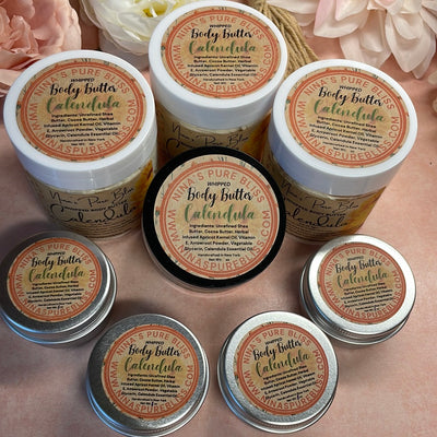 Calendula Shea Butter All-Natural Moisturizing Boby Butter for Eczema Dry Skin, Herbal Infused - Nina's Pure Joy