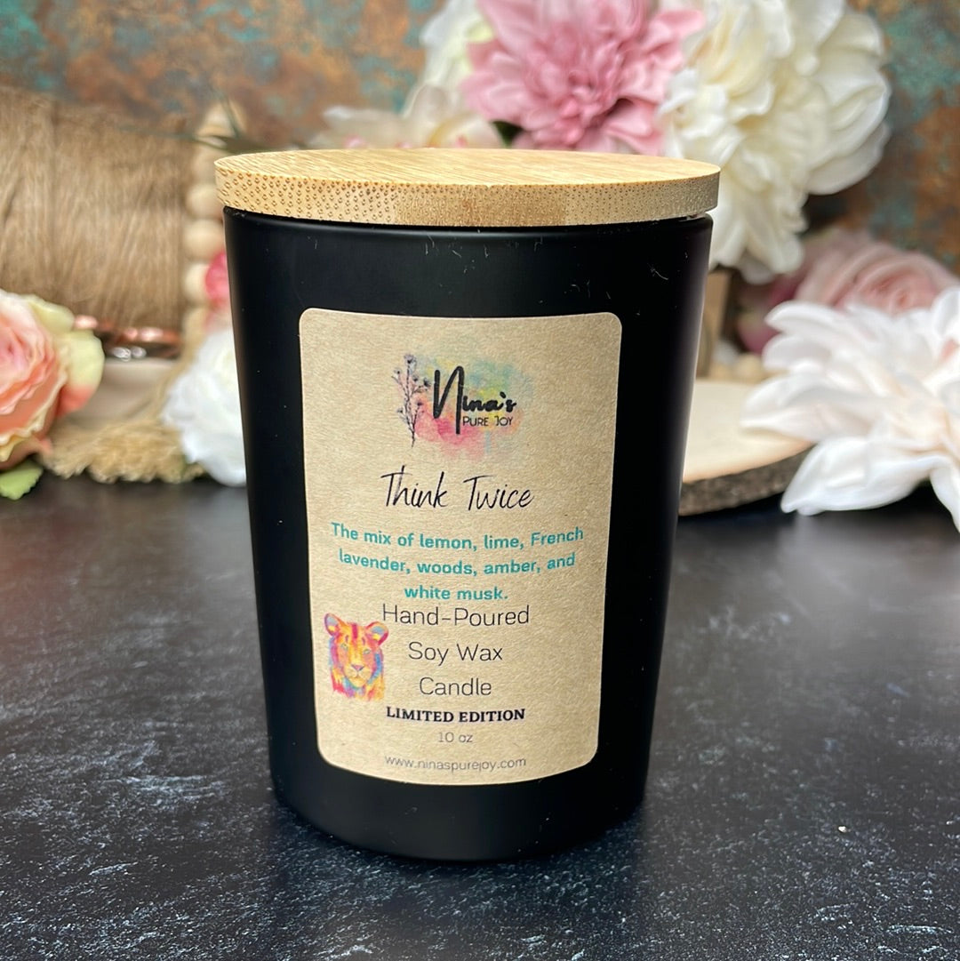 Think Twice, Soy Candle for Relaxing Meditation, Aromatherapy & Gift
