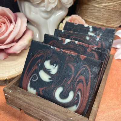 Classic Charcoal Lavender and Tea Tree Face & Body Soap Bar, Artisan Soap with Red Clay and Kaolin Clay. - Nina's Pure Joy