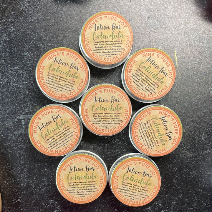 Calendula Solid Beeswax & Shea Butter All-Natural Moisturizing Lotion Bar for Eczema Dry Skin - Nina's Pure Joy