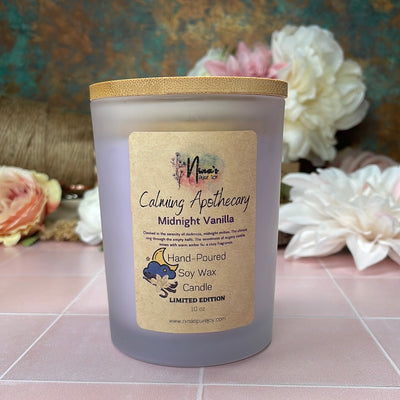 Midnight Vanilla, Soy Candle for Relaxing Meditation, Aromatherapy & Gift