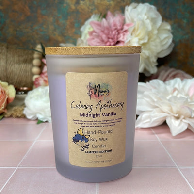 Midnight Vanilla, Soy Candle for Relaxing Meditation, Aromatherapy & Gift