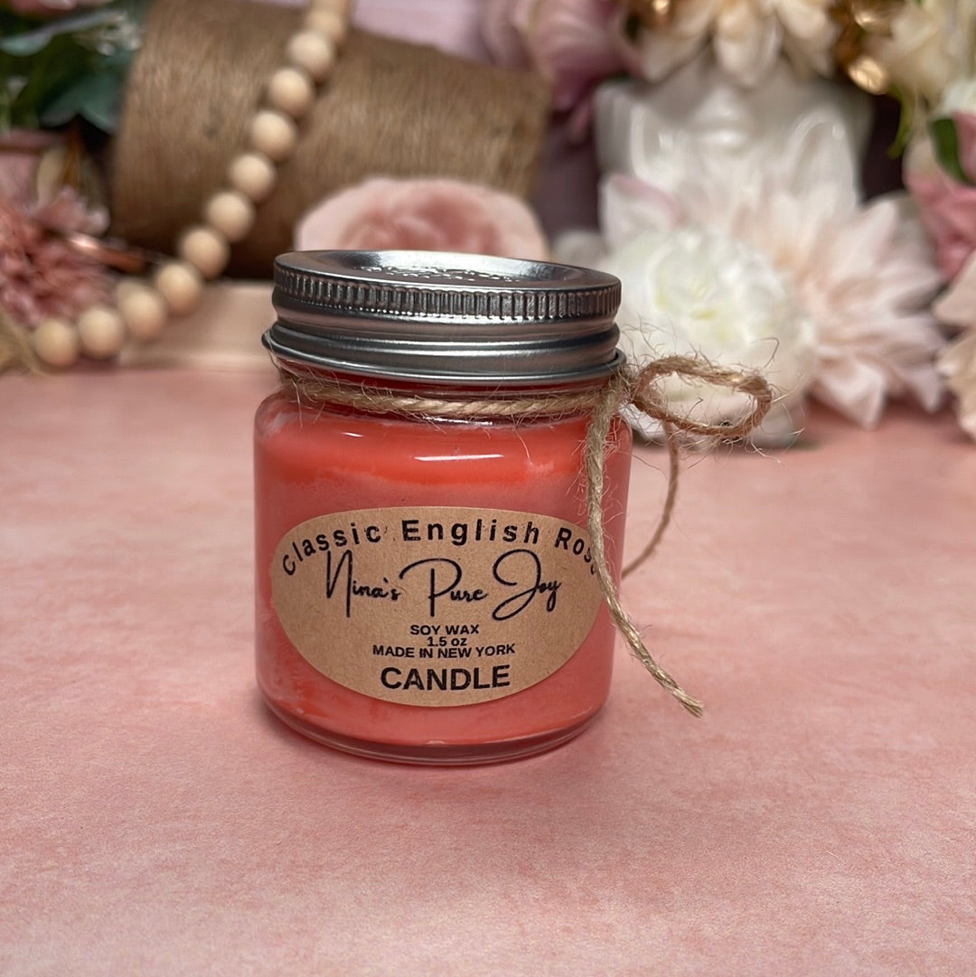 Classic English Rose Soy Candle for Relaxing Meditation, Aromatherapy & Gift