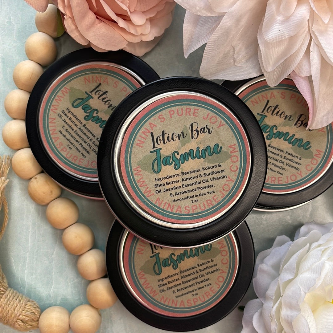 Jasmine Solid Beeswax & Shea Butter All-Natural Moisturizing Lotion Bar for Eczema Dry Skin