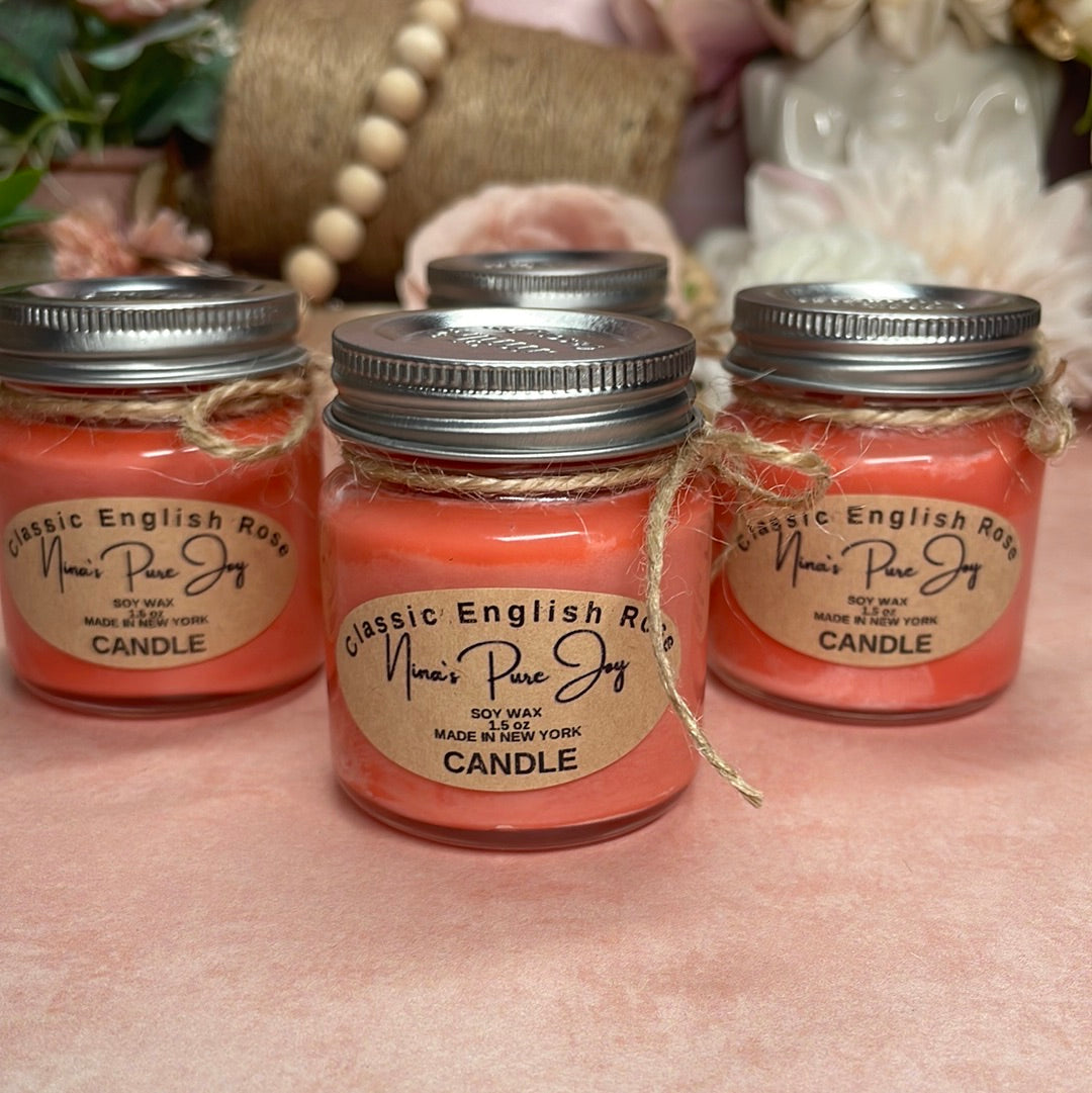 Classic English Rose Soy Candle for Relaxing Meditation, Aromatherapy & Gift