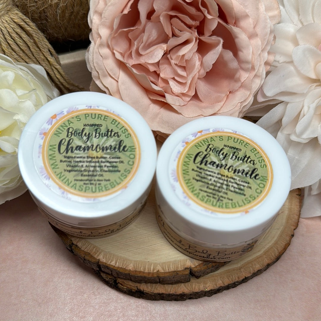 Chamomile Shea Butter All-Natural Moisturizing Whipped Boby Butter for Eczema Dry Skin, Herbal Infused - Nina's Pure Joy