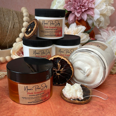 Pink Grapefruit Whipped Body Butter All-Natural Moisturizing Boby Butter for Eczema Dry Skin.