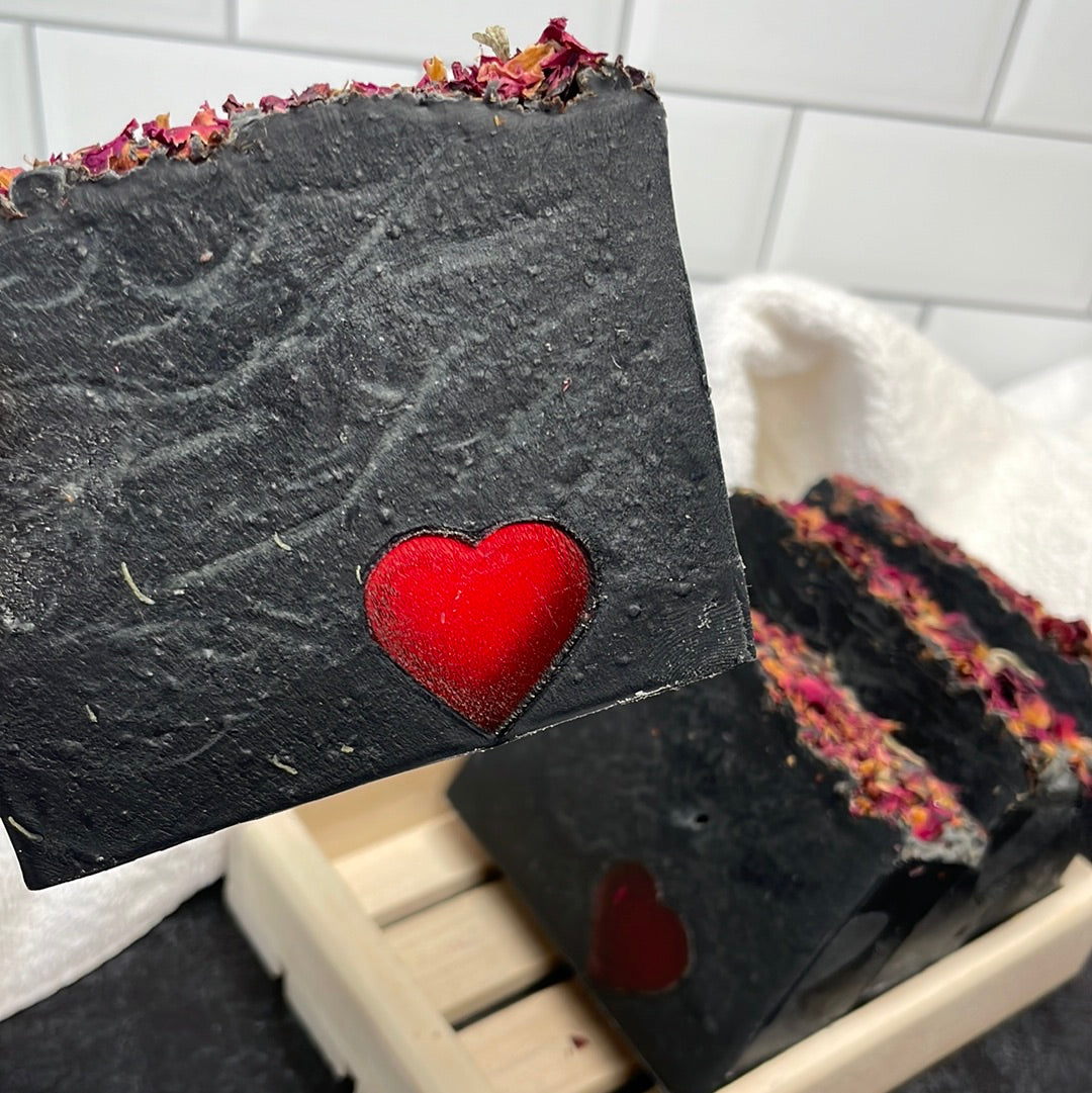 Charcoal Lemongrass Forever Heart Artisan Soap