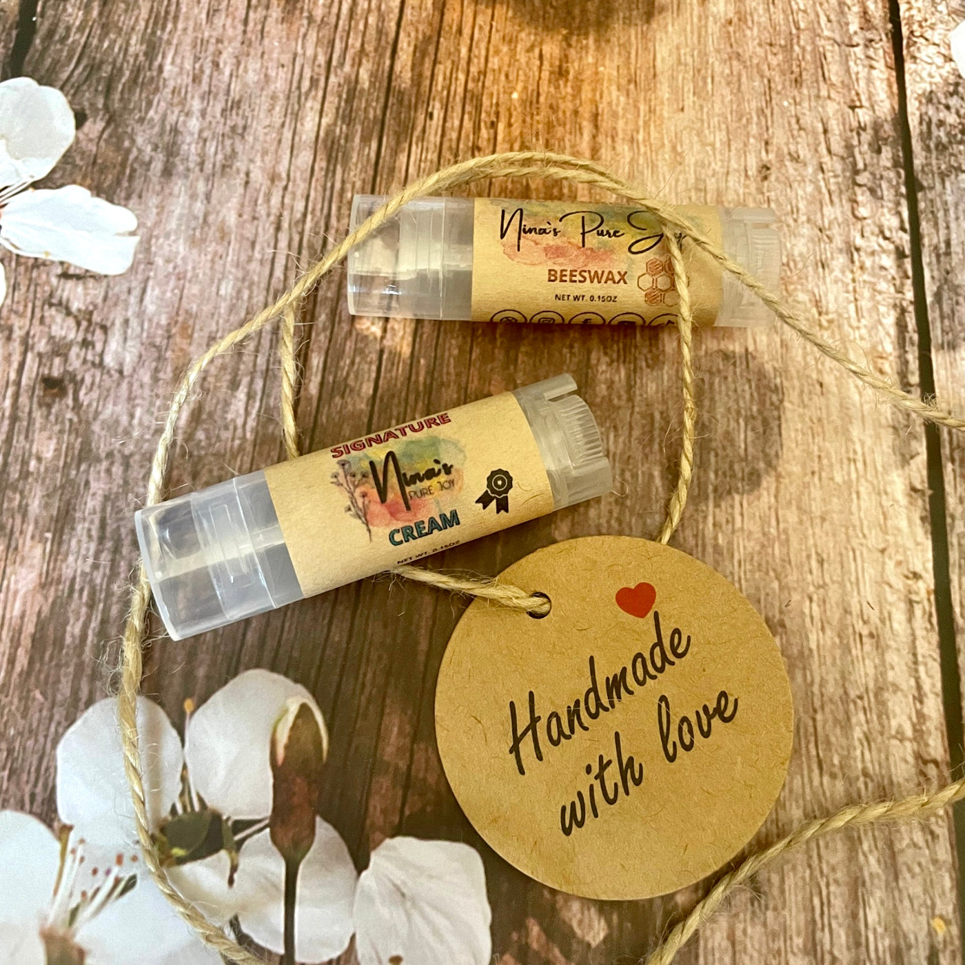 Lip Care Gift Set - All-Natural Moisturizing Lip Butter for Dry & Chapped Lips, with Vitamine E & Jojoba Oil - Nina's Pure Joy